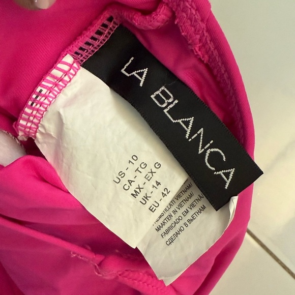 La Blanca Hot Pink Kids One Piece Swimsuit Size 10 - Picture 3 of 5